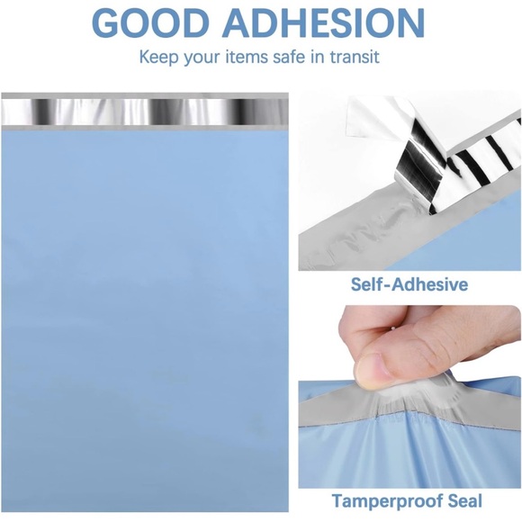 NWT - 25 Light Blue Poly Mailers - Picture 2 of 3